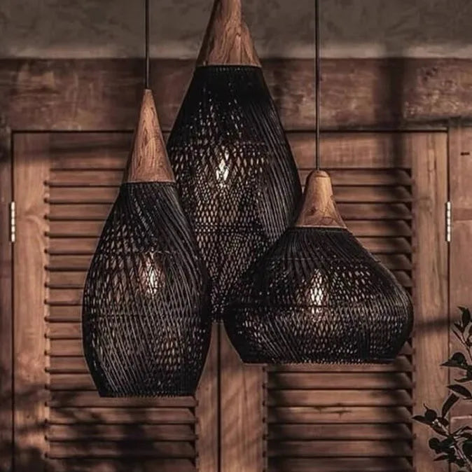 Vintage Pendant Light Fixtures: High Quality Rattan Lamps