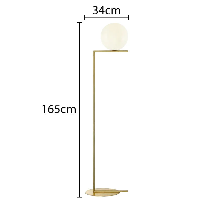Nordic Glass and Gold Floor Lamp Ball Light