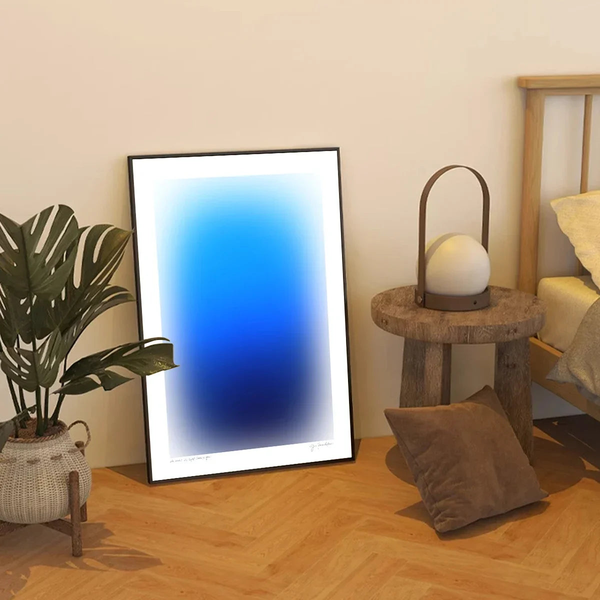 Modern, Minimalist HD Blue Orange Gradient Swoosh  Canvas Print