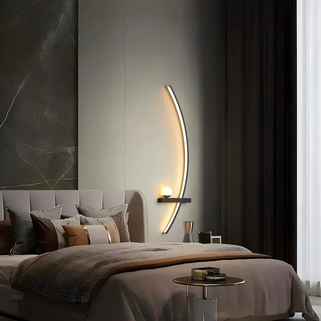 2pcs Modern Adjustable LED Wall Sconce, 31.5" Arched Metal Bedside Lamp, 3000K Warm Glow