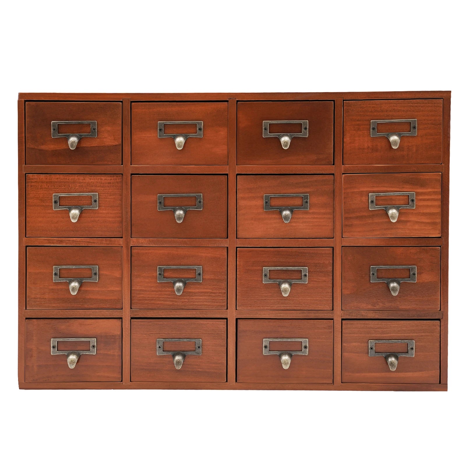 Wooden Vintage Apothecary Cabinet with 16 Drawers, Home Office & Dresser Organization and Storage