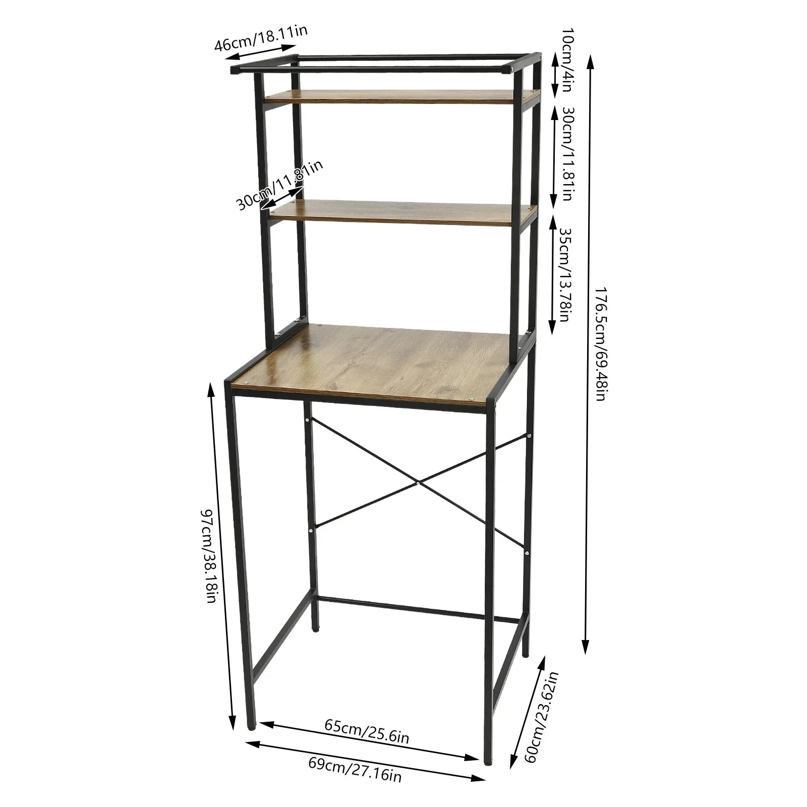3-Tier, Space-Saving, Standing Washer and Dryer Storage Shelf
