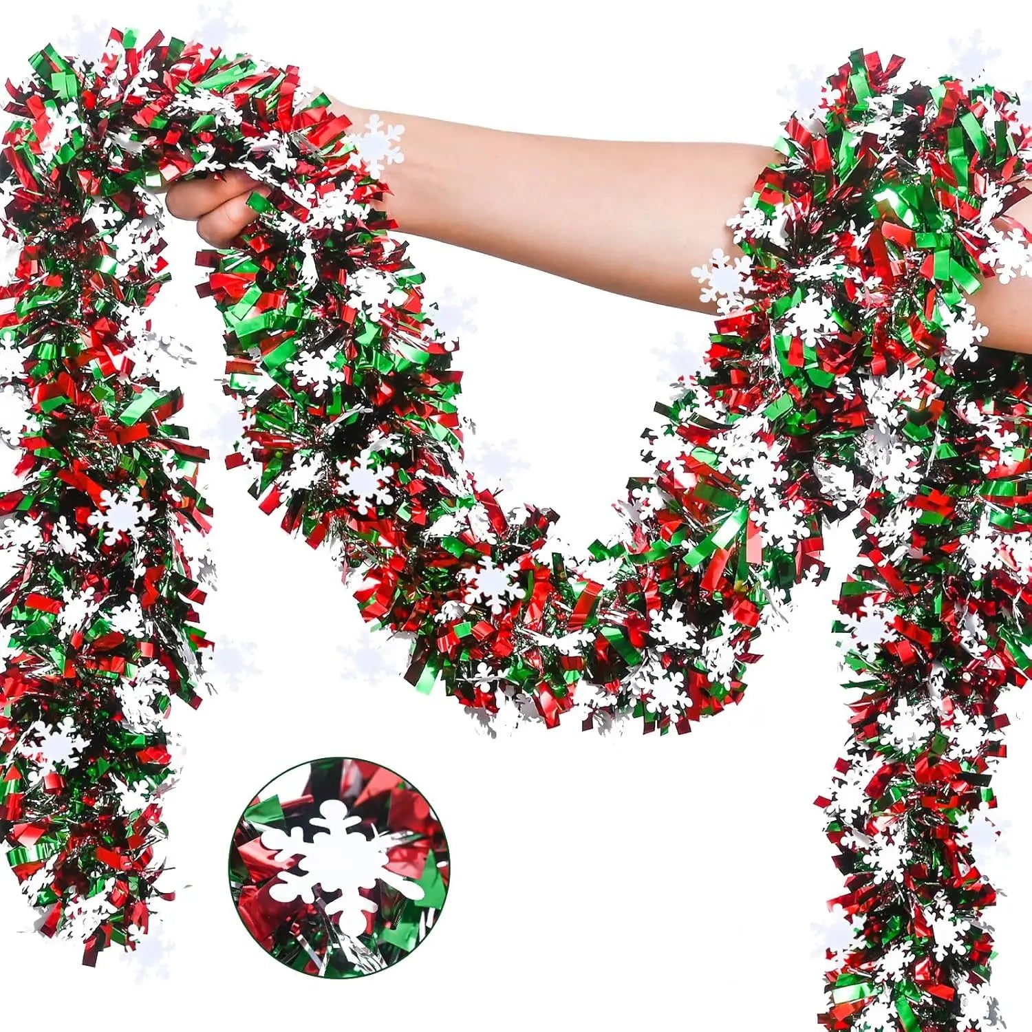 2M Christmas Snowflake Tinsel Garland