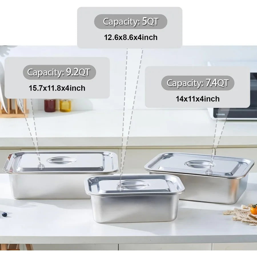 4 Inch Extra Deep Baking Pan with Lid, Stainless Steel, Nonstick