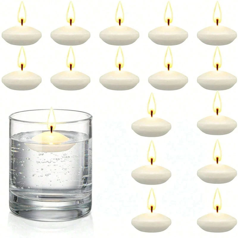 6/10/16Pcs Unscented  Floating Discs Candles