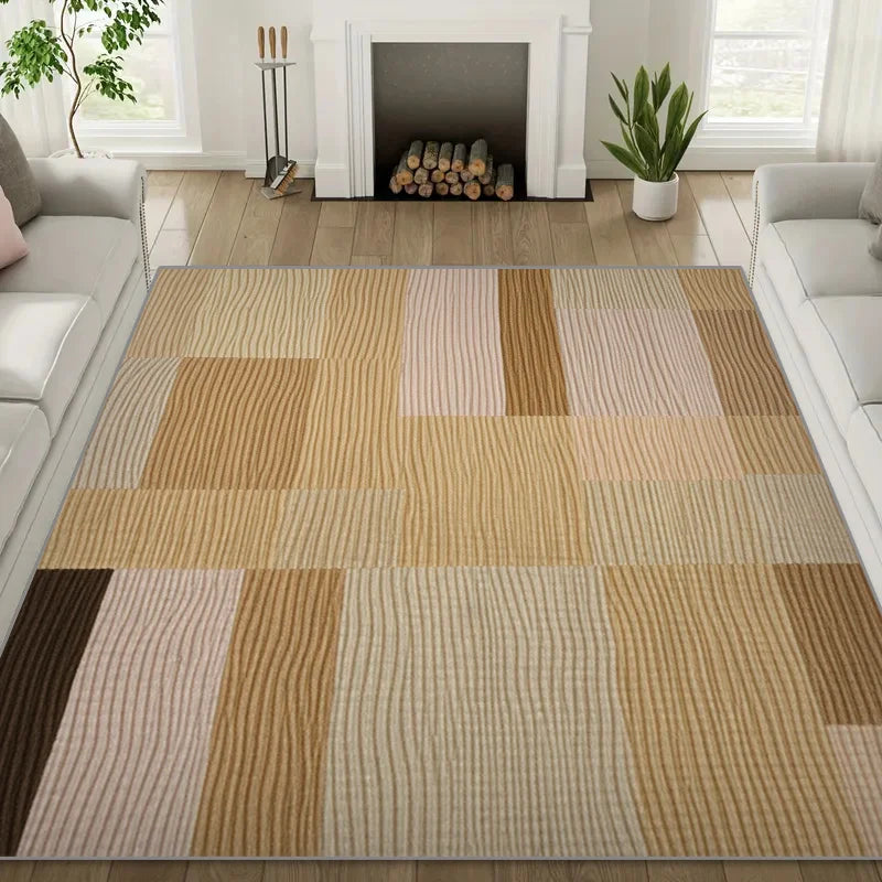 Nordic Minimalist Geometric Color Block Carpet - Anti-Slip Mat Easy to Clean And Maintain