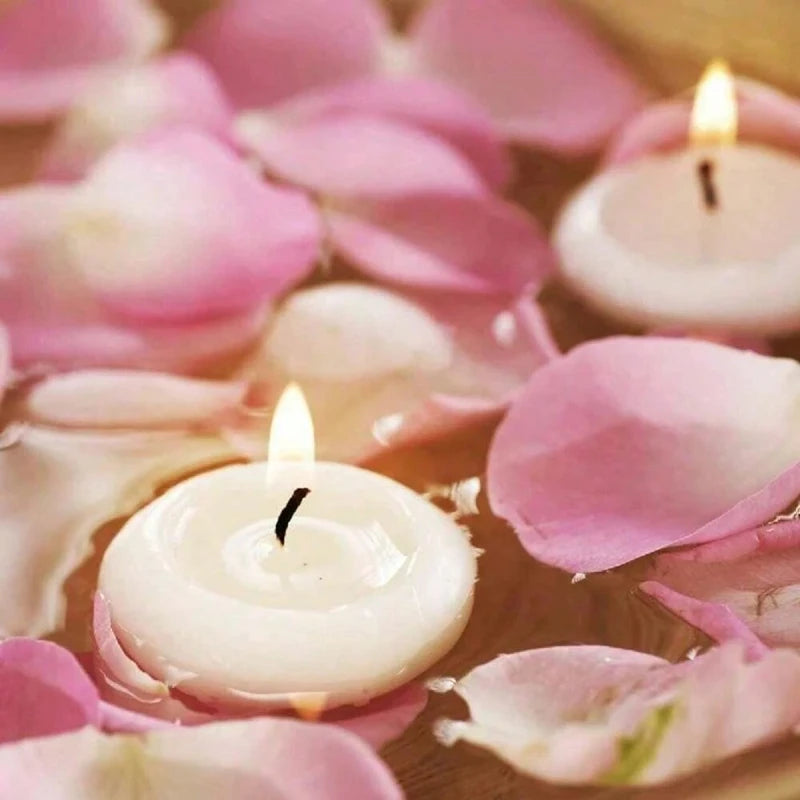 6/10/16Pcs Unscented Floating Discs Candles