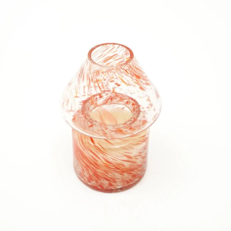 Dreamy orange scented handmade blown glass candle holder