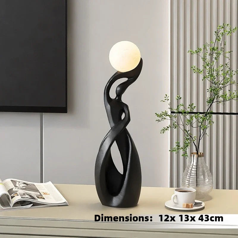 Luxury Art Light , Night Glow Resin Sculpture LED Floor Lamp