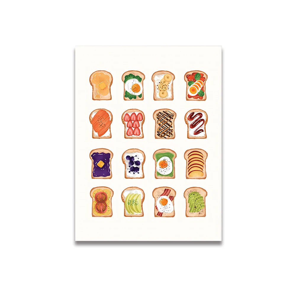 Simplicity Vintage Pink Cartoon Print Canvas Wall Art