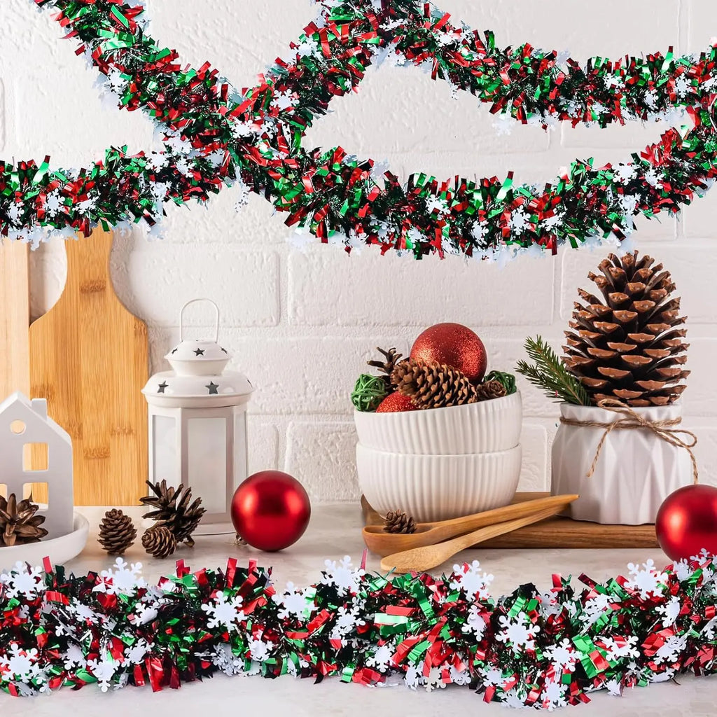 2M Christmas Snowflake Tinsel Garland