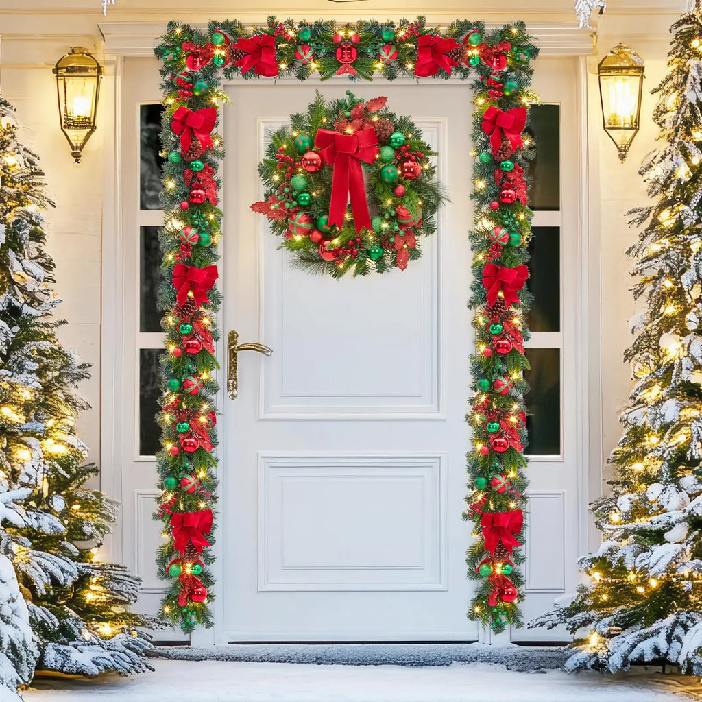 6 Feet Battery Operated Christmas Garland with Lights for Mantle