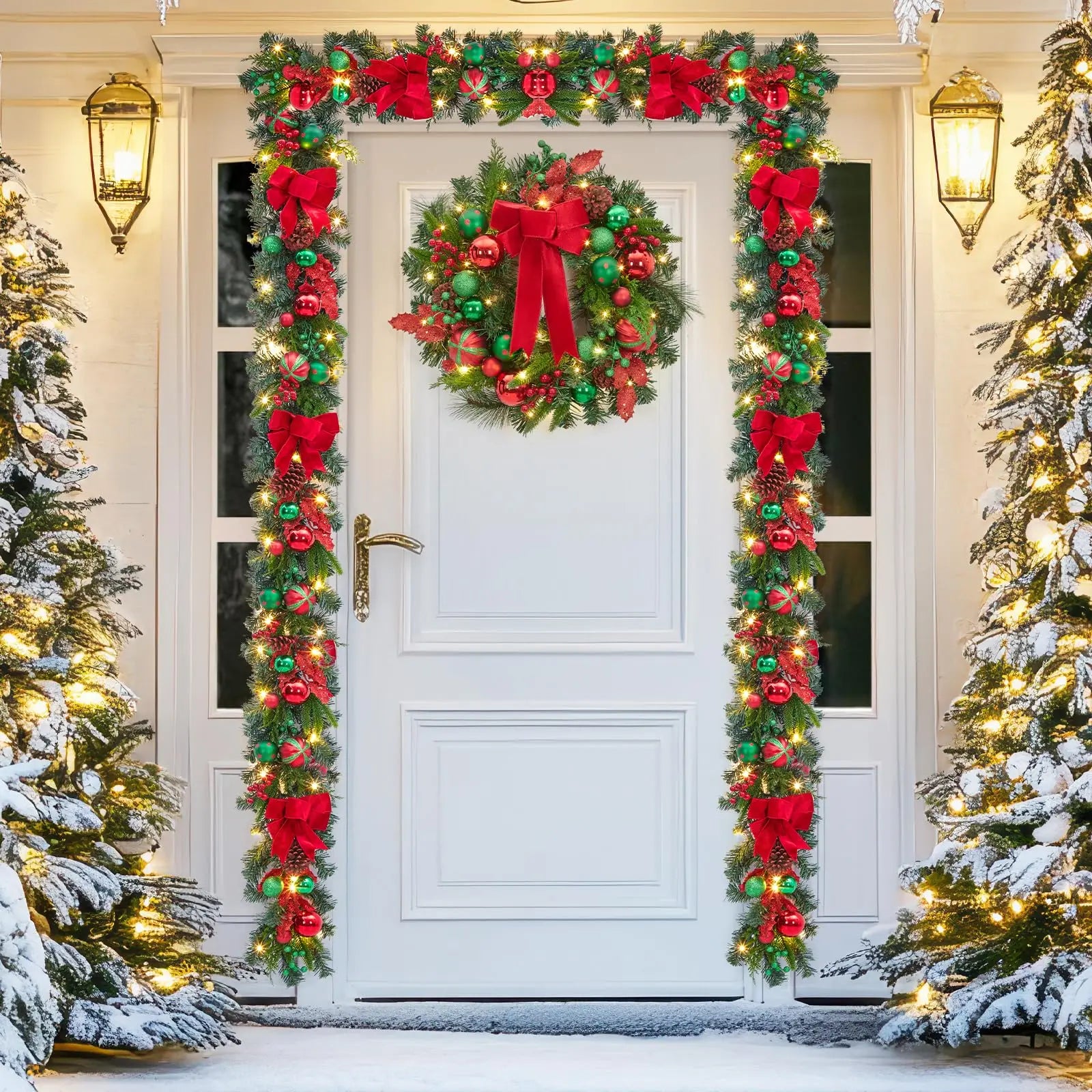 6 Feet Battery Operated Christmas Garland with Lights for Mantle