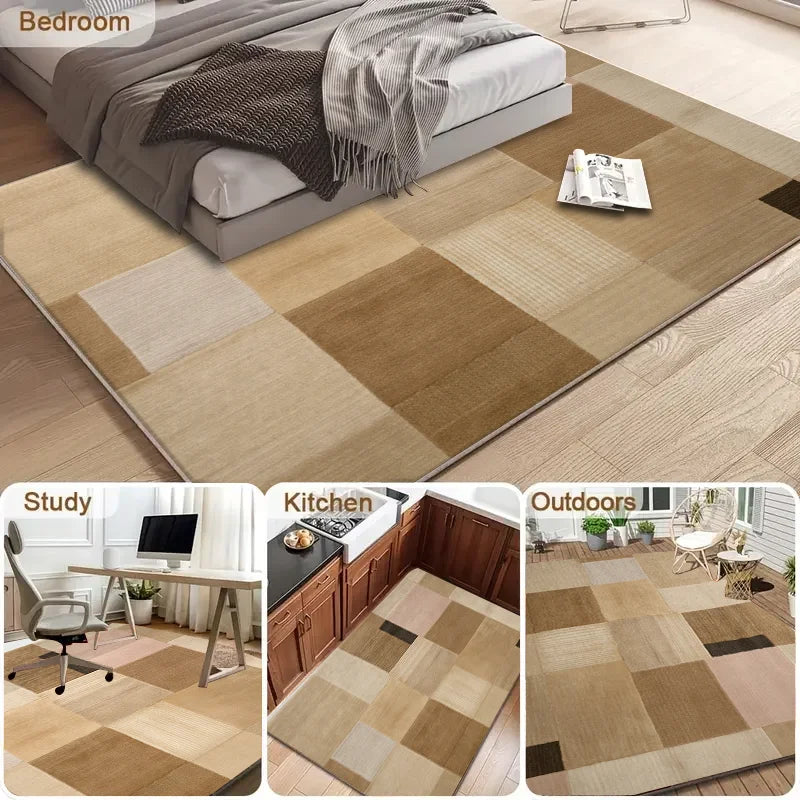 Nordic Minimalist Geometric Color Block Carpet - Anti-Slip Mat Easy to Clean And Maintain