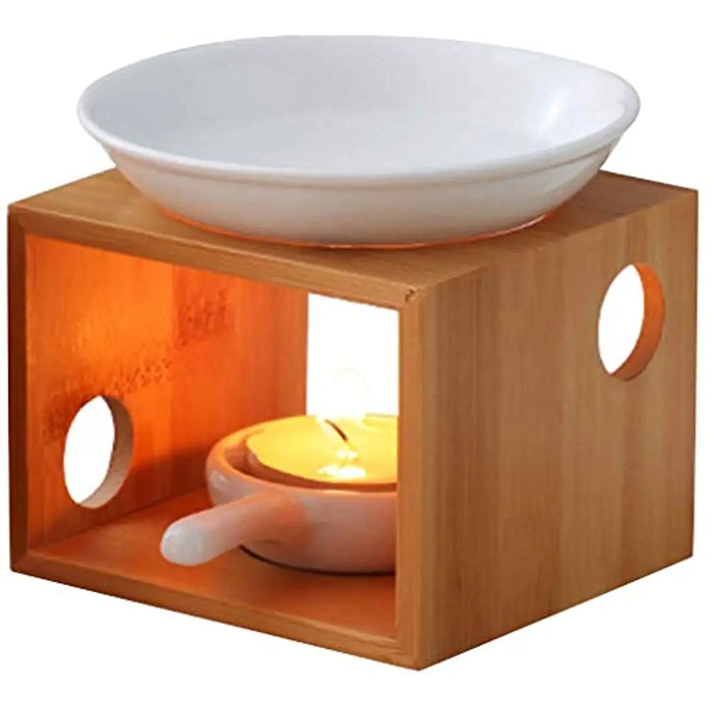 1pc Tealight Bamboo Essential Oil  Diffuser