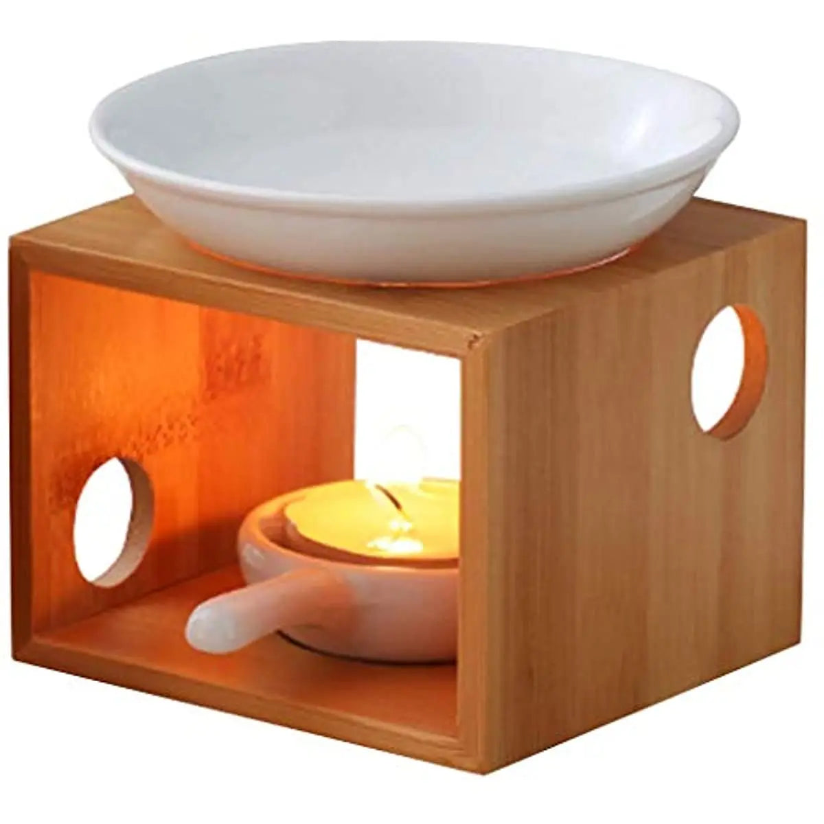 1pc Tealight Bamboo Essential Oil  Diffuser