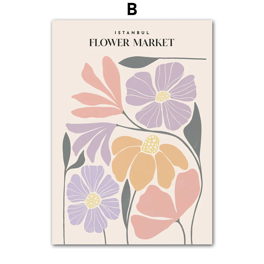 Colorful Flower Market  Canvas Painting