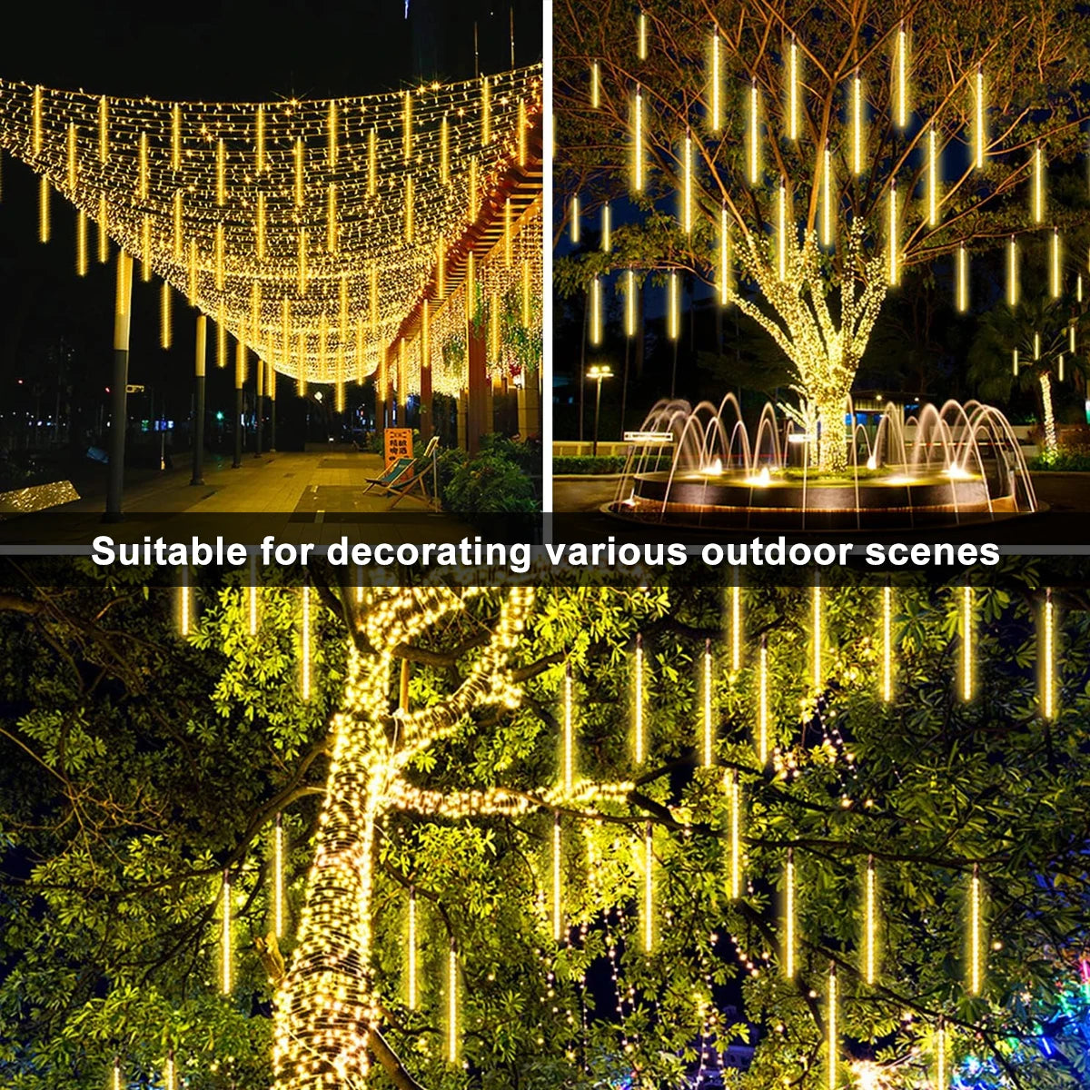 Solar Meteor Star Outdoor Fairy String Lights