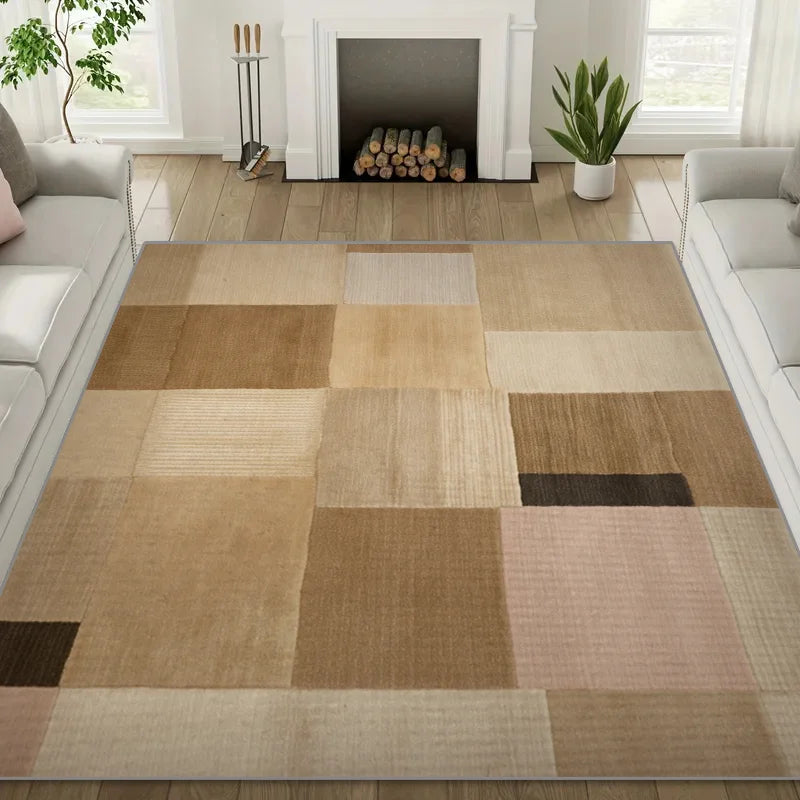 Nordic Minimalist Geometric Color Block Carpet - Anti-Slip Mat Easy to Clean And Maintain