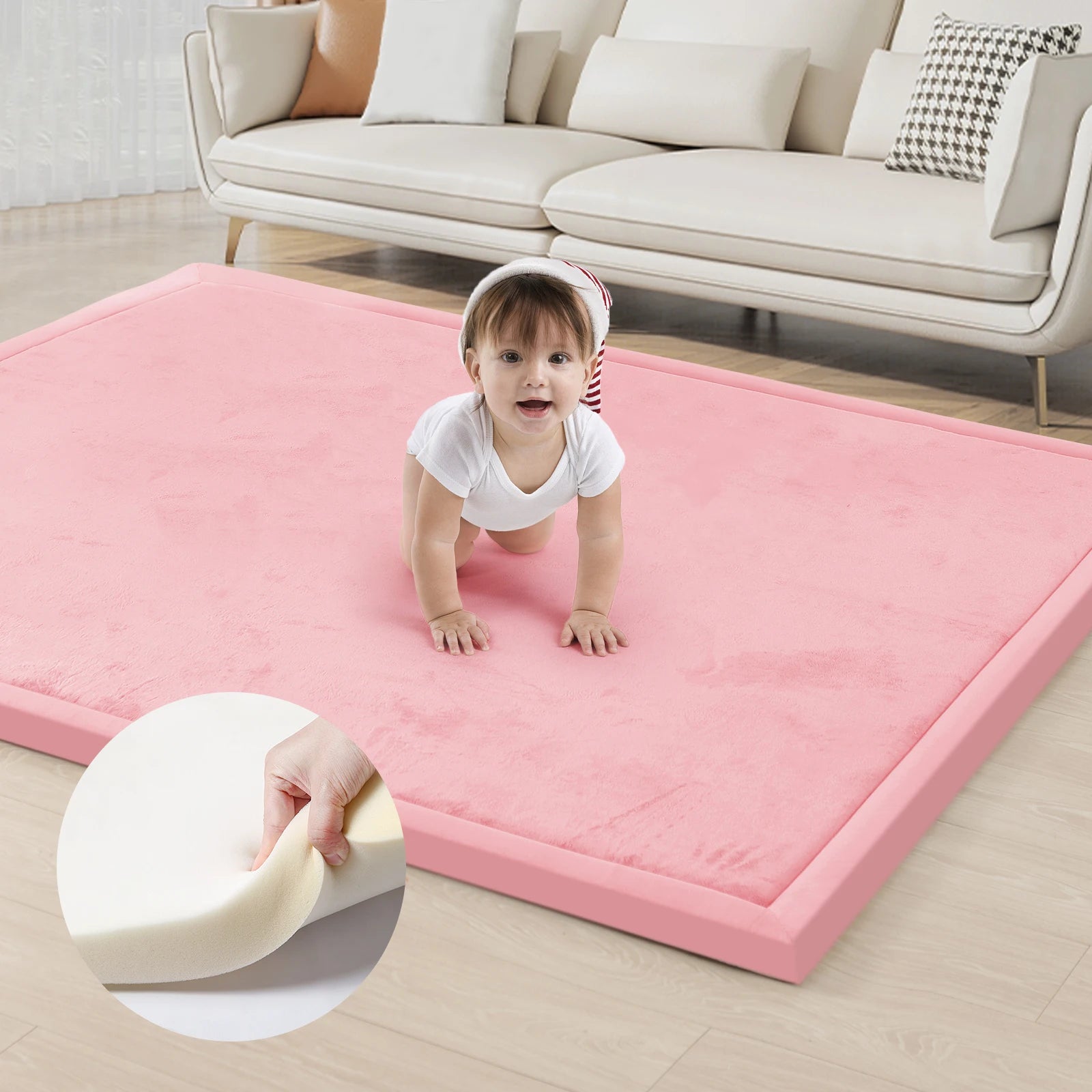 Large 2cm Thick Baby Play Mat Tatami Style Non-Slip Carpet for Living Room / Bedroom