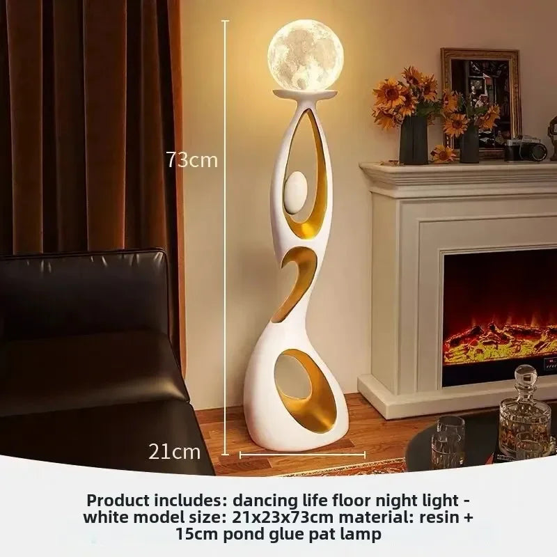 Luxury Art Light , Night Glow Resin Sculpture LED Floor Lamp