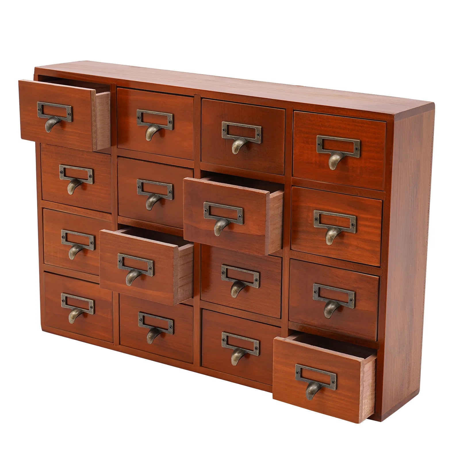 Wooden Vintage Apothecary Cabinet with 16 Drawers, Home Office & Dresser Organization and Storage