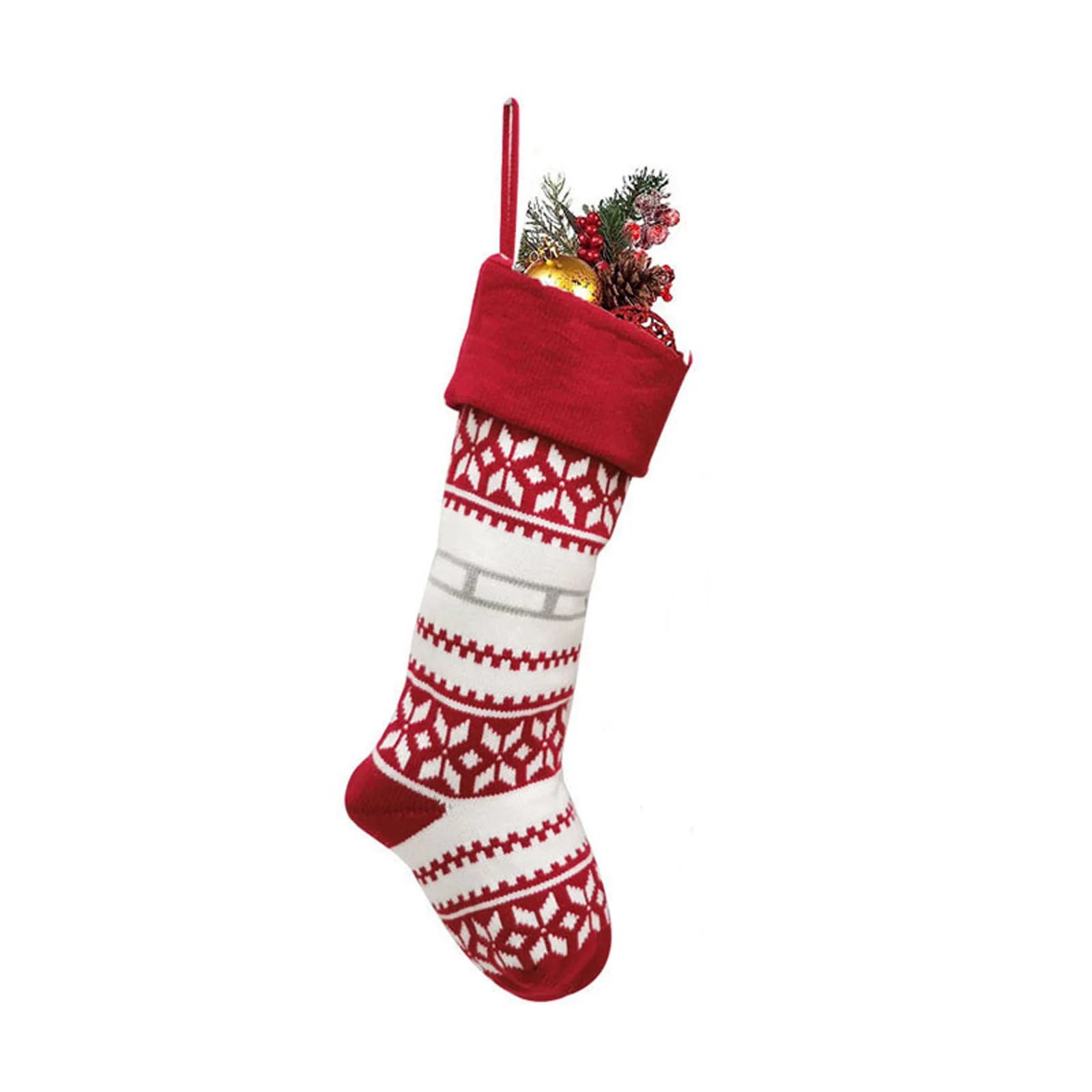 Christmas Decorations Wool Socks Red And Gray Elk Knitted Socks/ Children's Gift Bags