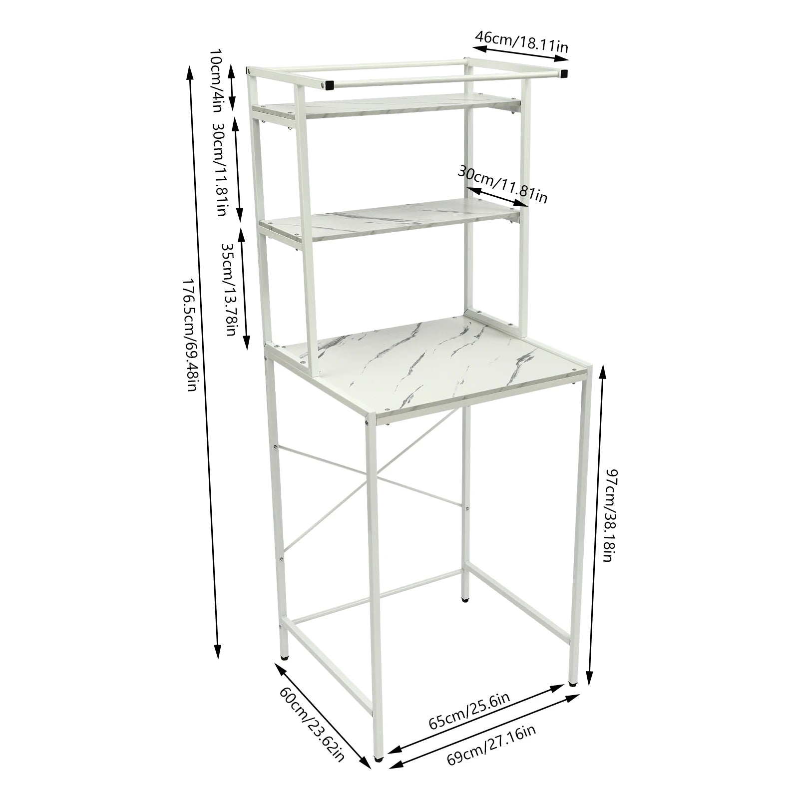3-Tier, Space-Saving, Standing Washer and Dryer Storage Shelf