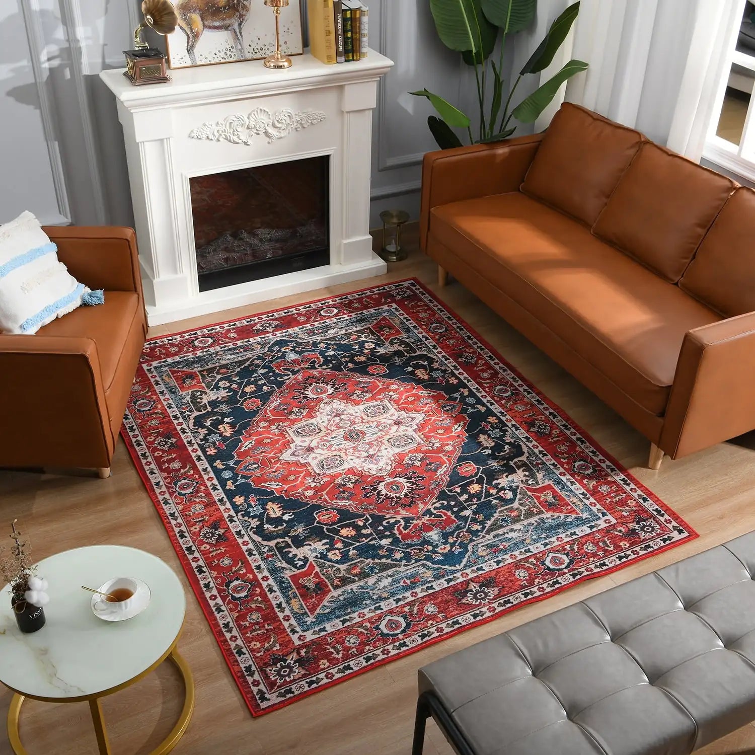 Vintage Bohemian Indoor Area Rug for Living Room,  Bedroom