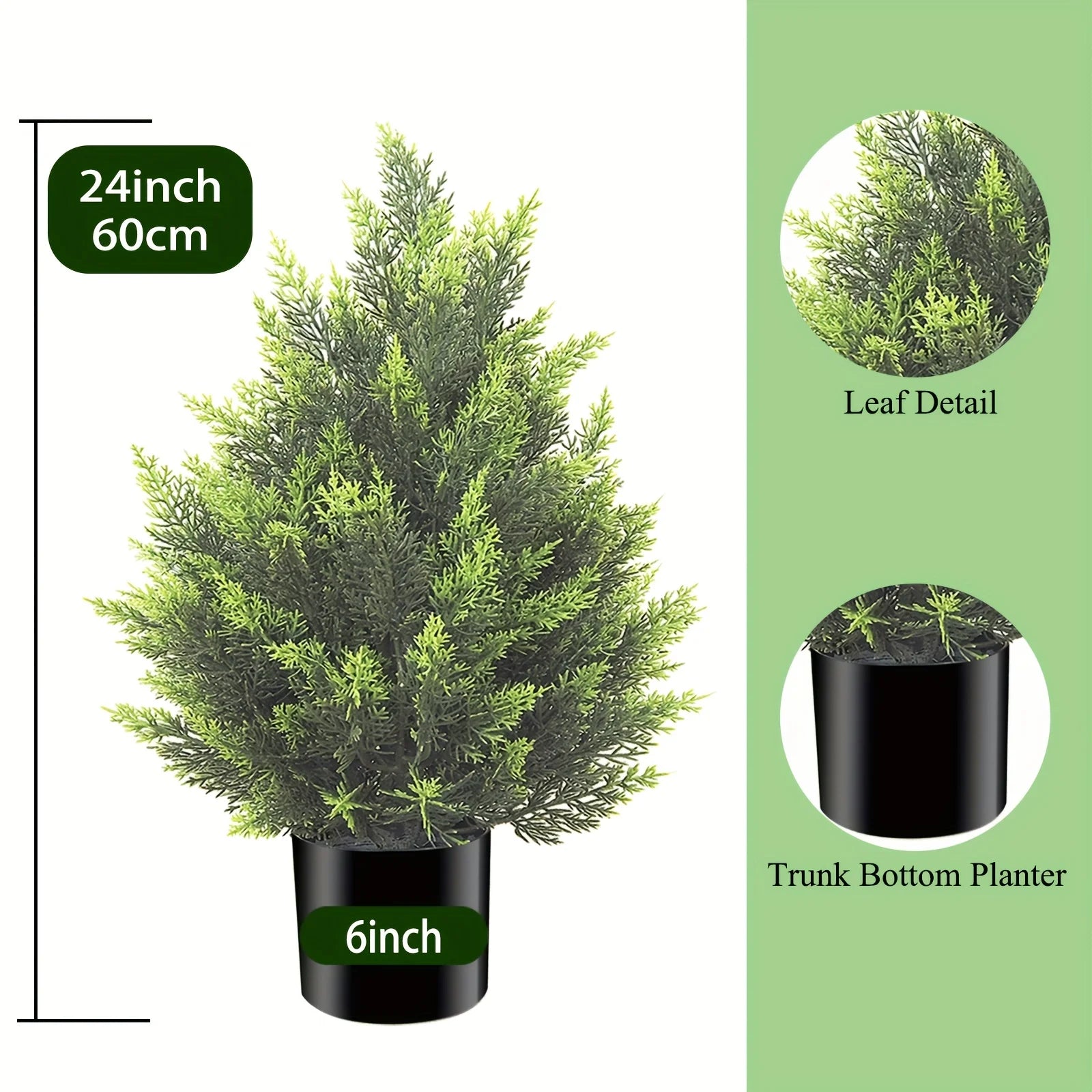 2Pcs Faux Cedar Christmas Tree 59" - UV Rated Artificial Decor