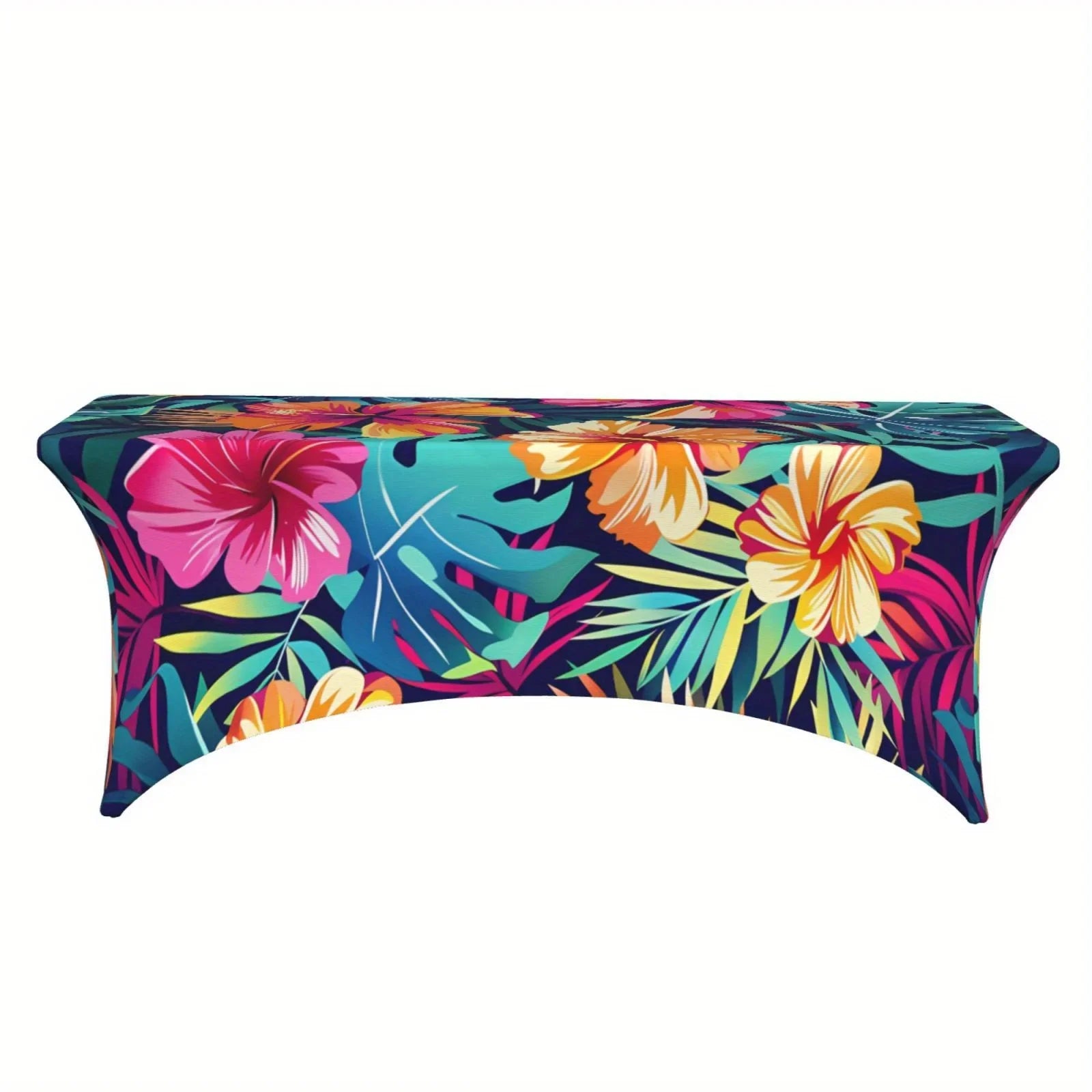 Vibrant Tropical Print Tablecloth - Wrinkle & Stain Resistant