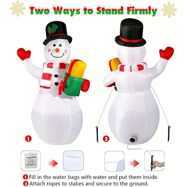 5FT Christmas Inflatable Snowman Built-in LED Light