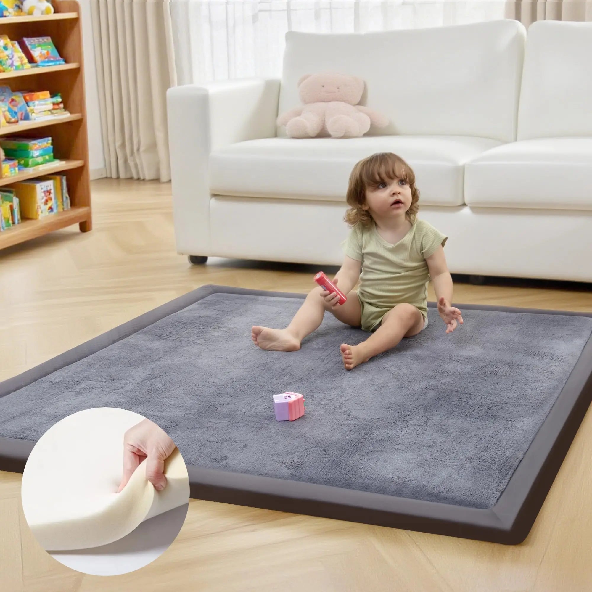 Large 2cm Thick Baby Play Mat Tatami Style Non-Slip Carpet for Living Room / Bedroom