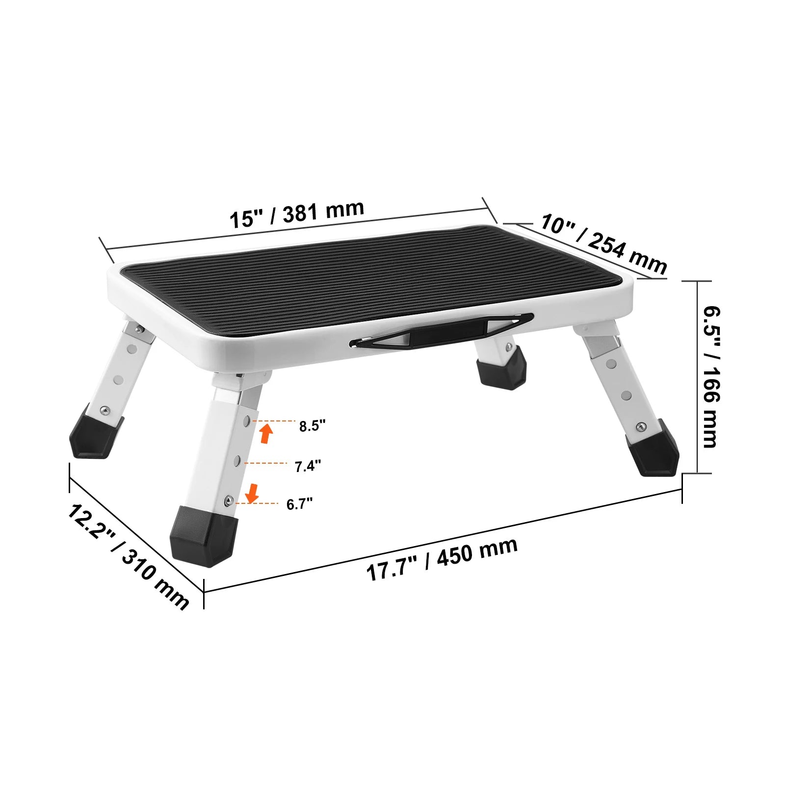 SucceBuy Non Slip Adjustable Height Step Stool