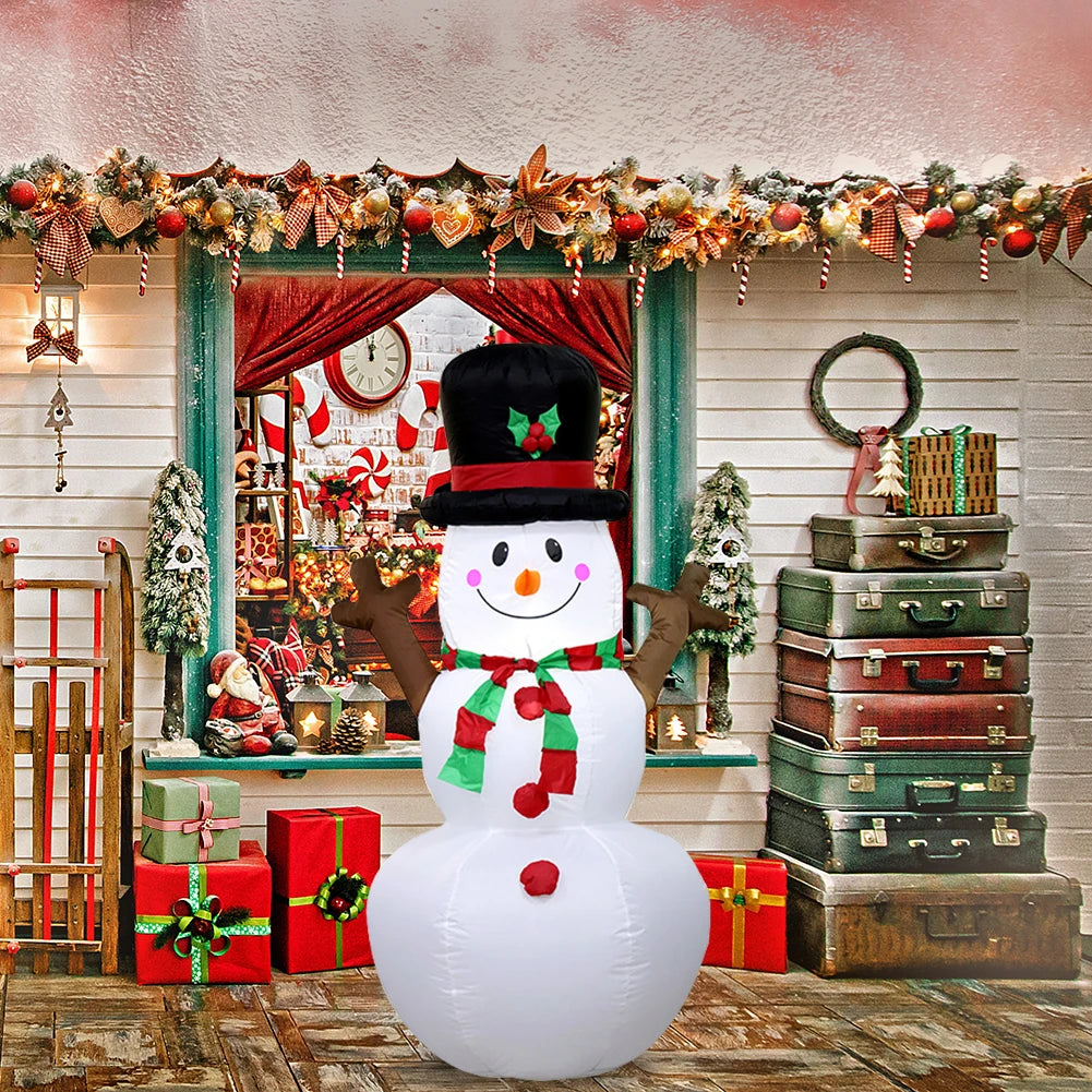 Inflatable Illuminated Snowman with LED Light Christmas Snowman Decor