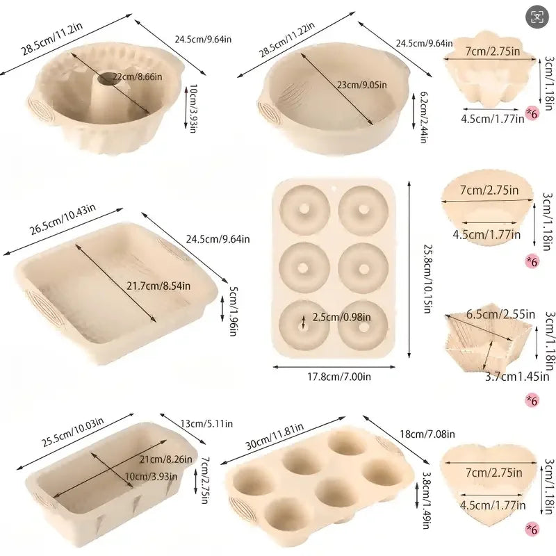 30Pcs Reusable Silicone Baking Molds for Muffins Cupcakes Chocolate