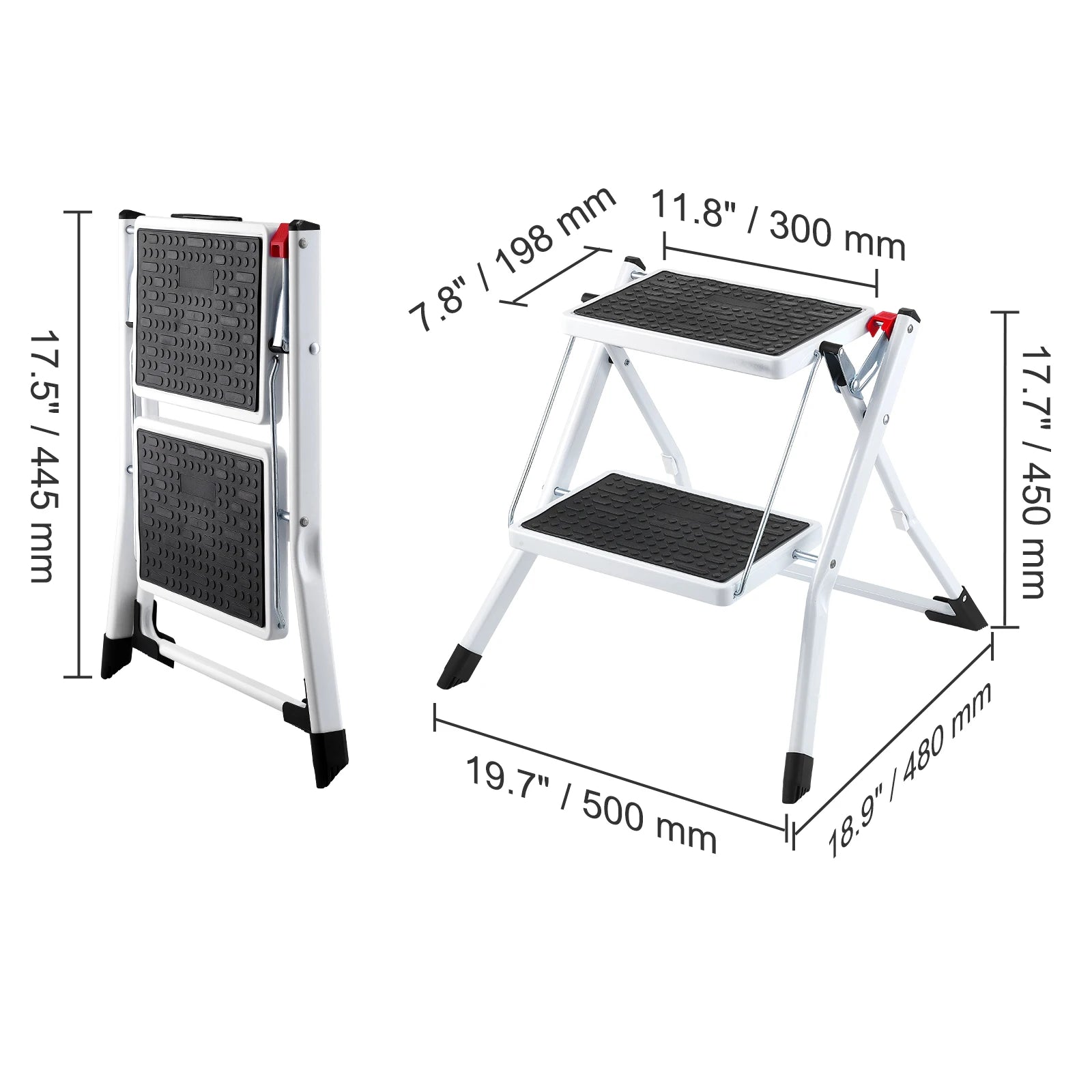 SucceBuy Non Slip Adjustable Height Step Stool
