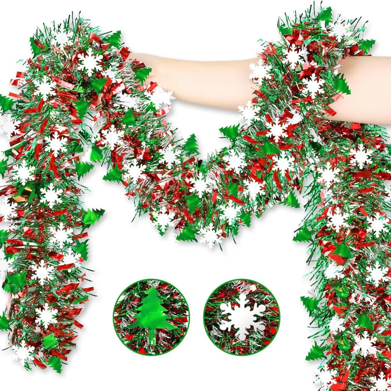 2M Christmas Snowflake Tinsel Garland