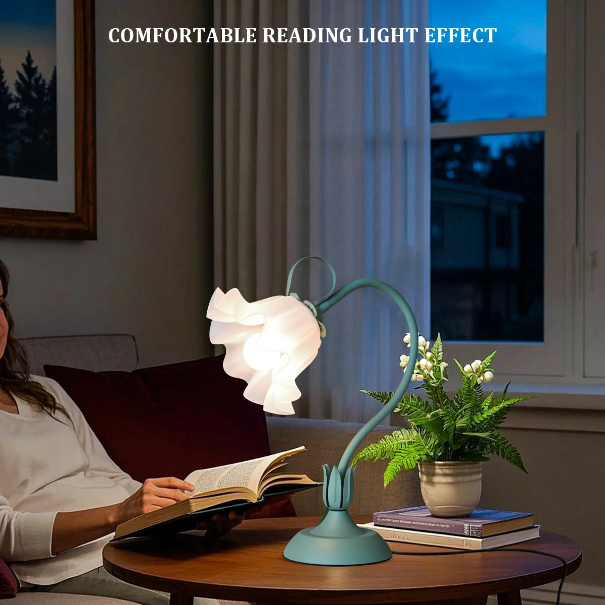 Vintage flower lamp,  (color: green)E26LED lighting, adjustable direction