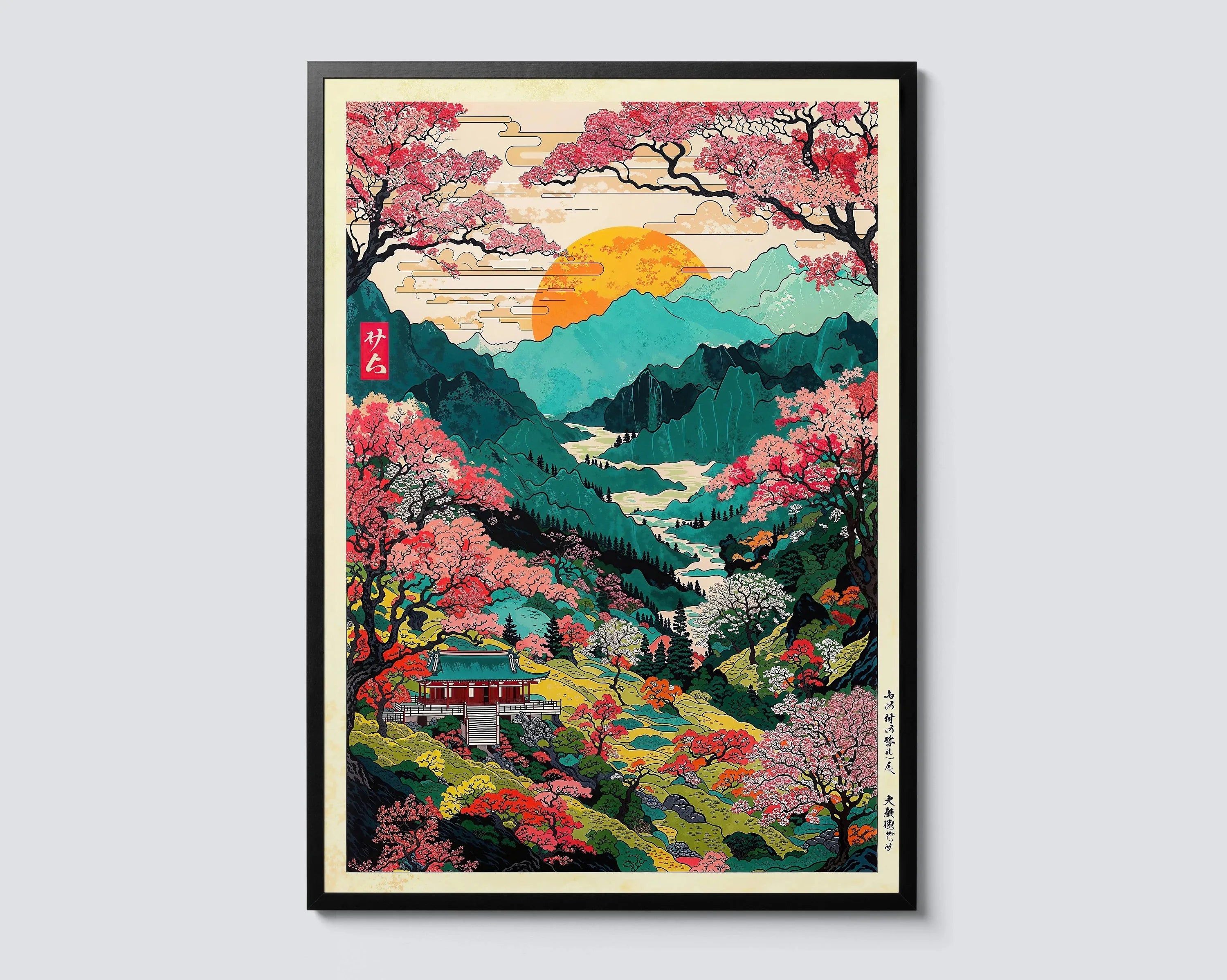 Japanese Wall Art Mount Fuji Sunrise Hokusai Giant Wave Canvas Print