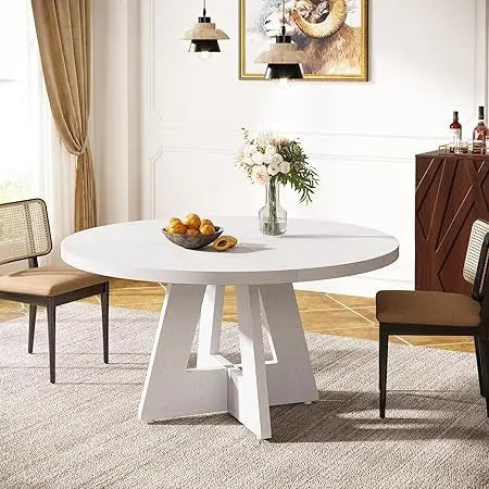 47 Inch Rustic Round Dinner Table for 4