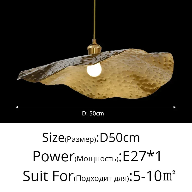 Nordic Gervasoni All Copper Pendant Lotus Leaf Lamp