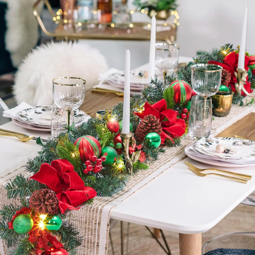 6 Feet Battery Operated Christmas Garland with Lights for Mantle