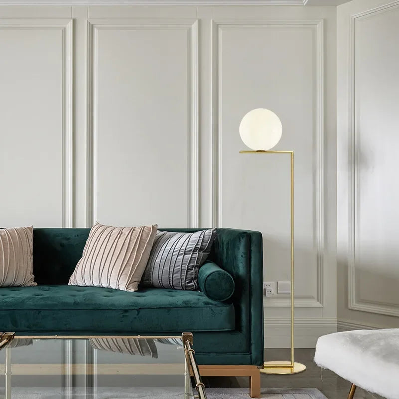 Nordic Glass and Gold Floor Lamp Ball Light