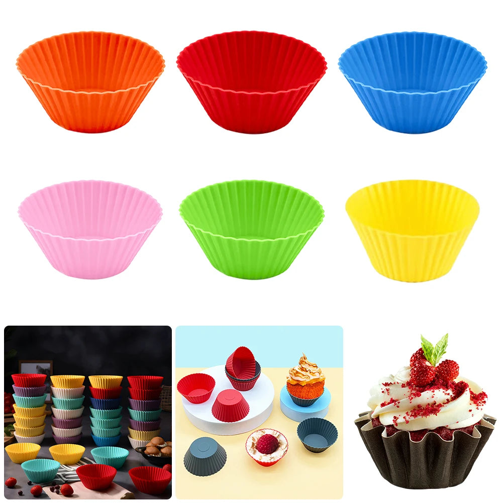 12 Pcs  Reusable Silicone Cupcake/Ramekin Liners
