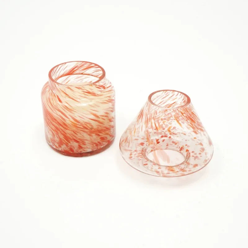 Dreamy orange scented handmade blown glass candle holder
