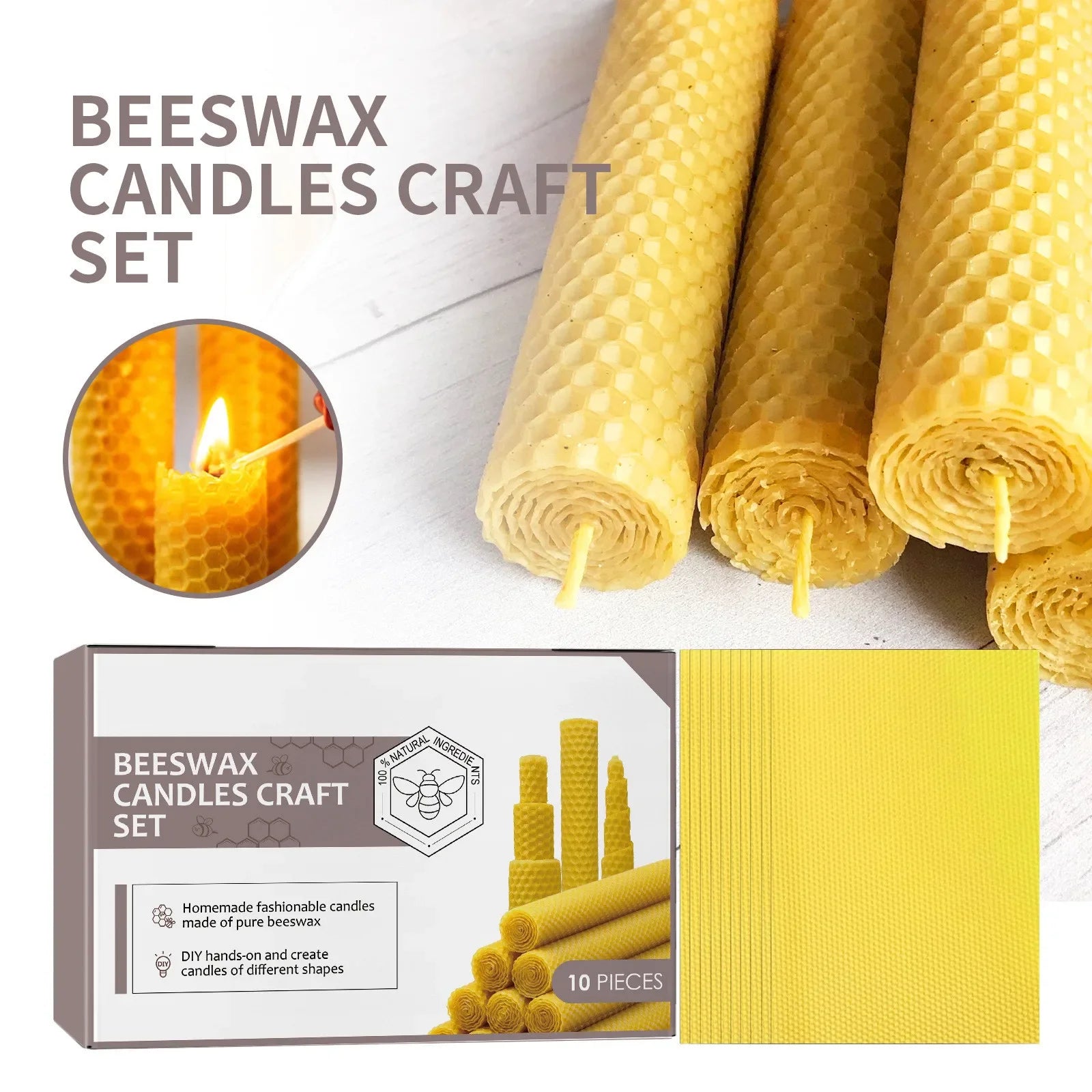 10/20/30pcs Beeswax Sheets Candle Making DIY Kits