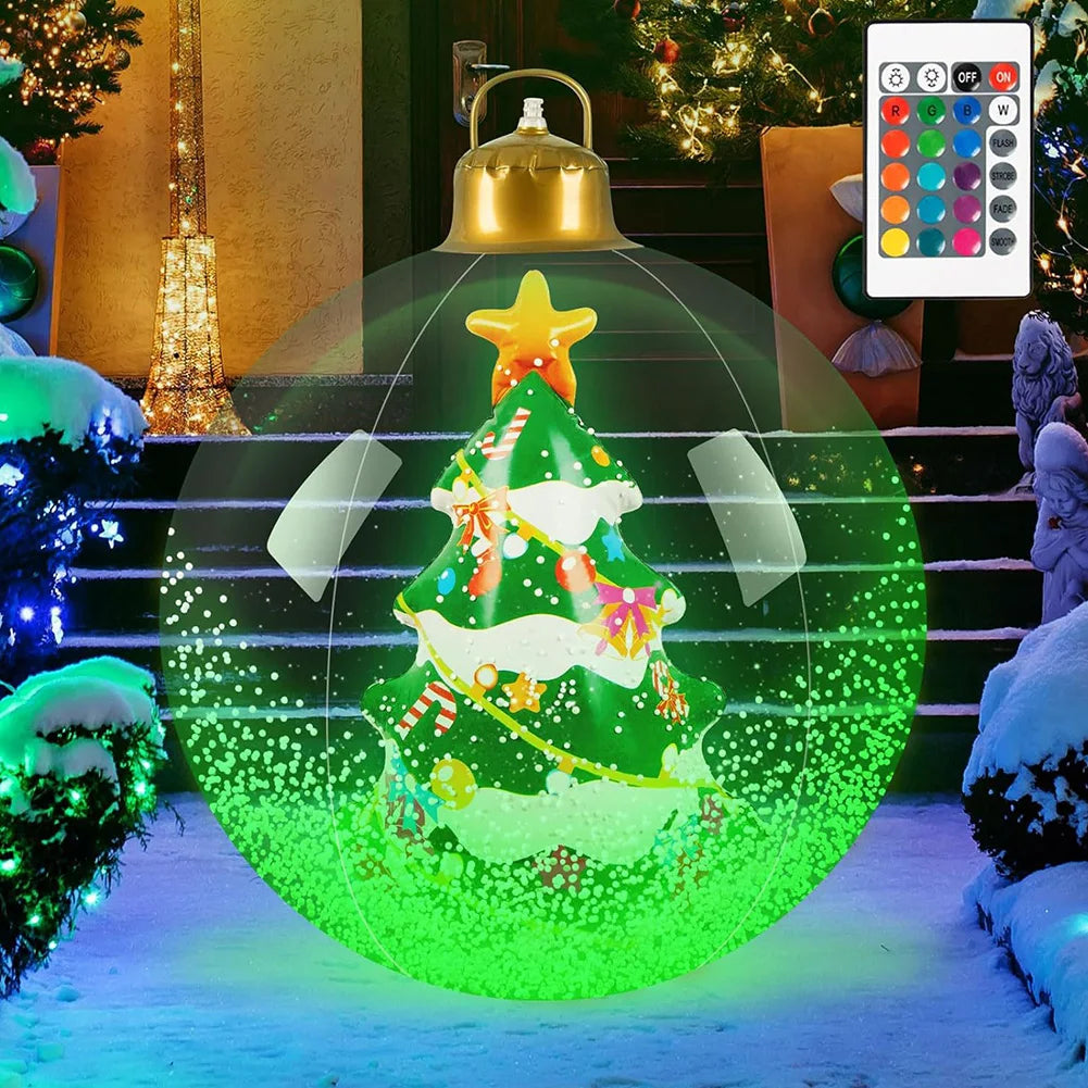 Christmas Giant Inflatable Ball Ornaments W/ LED Light
