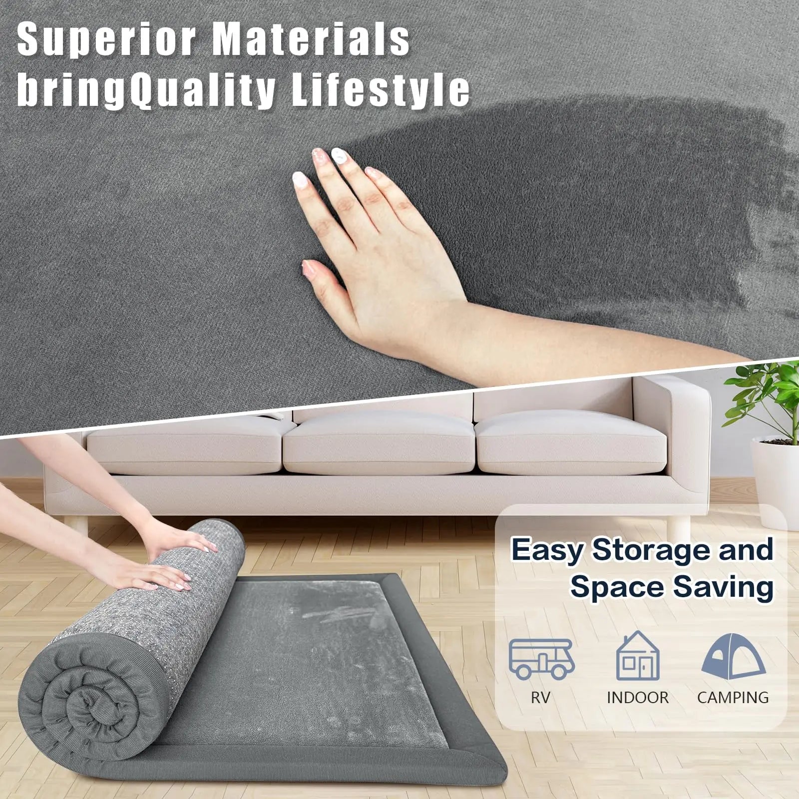 Large 2cm Thick Baby Play Mat Tatami Style Non-Slip Carpet for Living Room / Bedroom