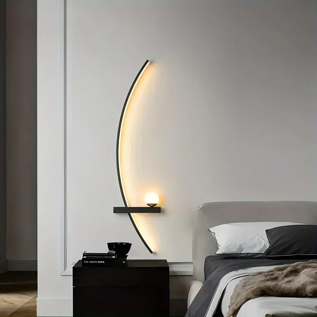 2pcs Modern Adjustable LED Wall Sconce, 31.5" Arched Metal Bedside Lamp, 3000K Warm Glow